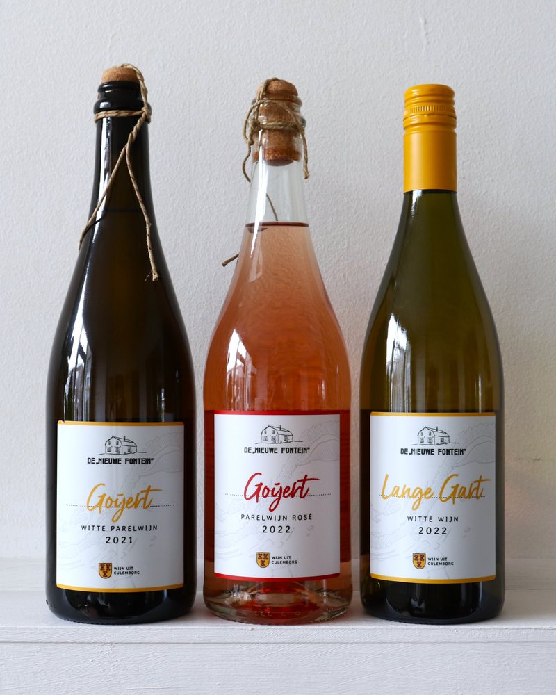 De Nieuwe Fontein Goijert Wit 2021, Goijert Rosé 2022 & Lange Gart 2022
